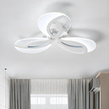 Stylish White Petal LED Semi-Flush Mount Ceiling Light Image - 1