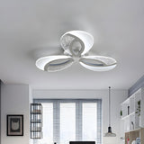 Stylish White Petal LED Semi-Flush Mount Ceiling Light Image - 2