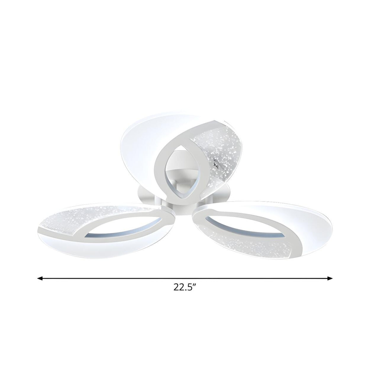 Stylish White Petal LED Semi-Flush Mount Ceiling Light 