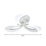 Stylish White Petal LED Semi-Flush Mount Ceiling Light #size