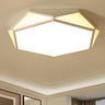 Stylish White Polyhedron LED Flush Mount Ceiling Light Image - 1