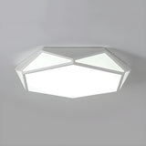 Stylish White Polyhedron LED Flush Mount Ceiling Light Image - 3