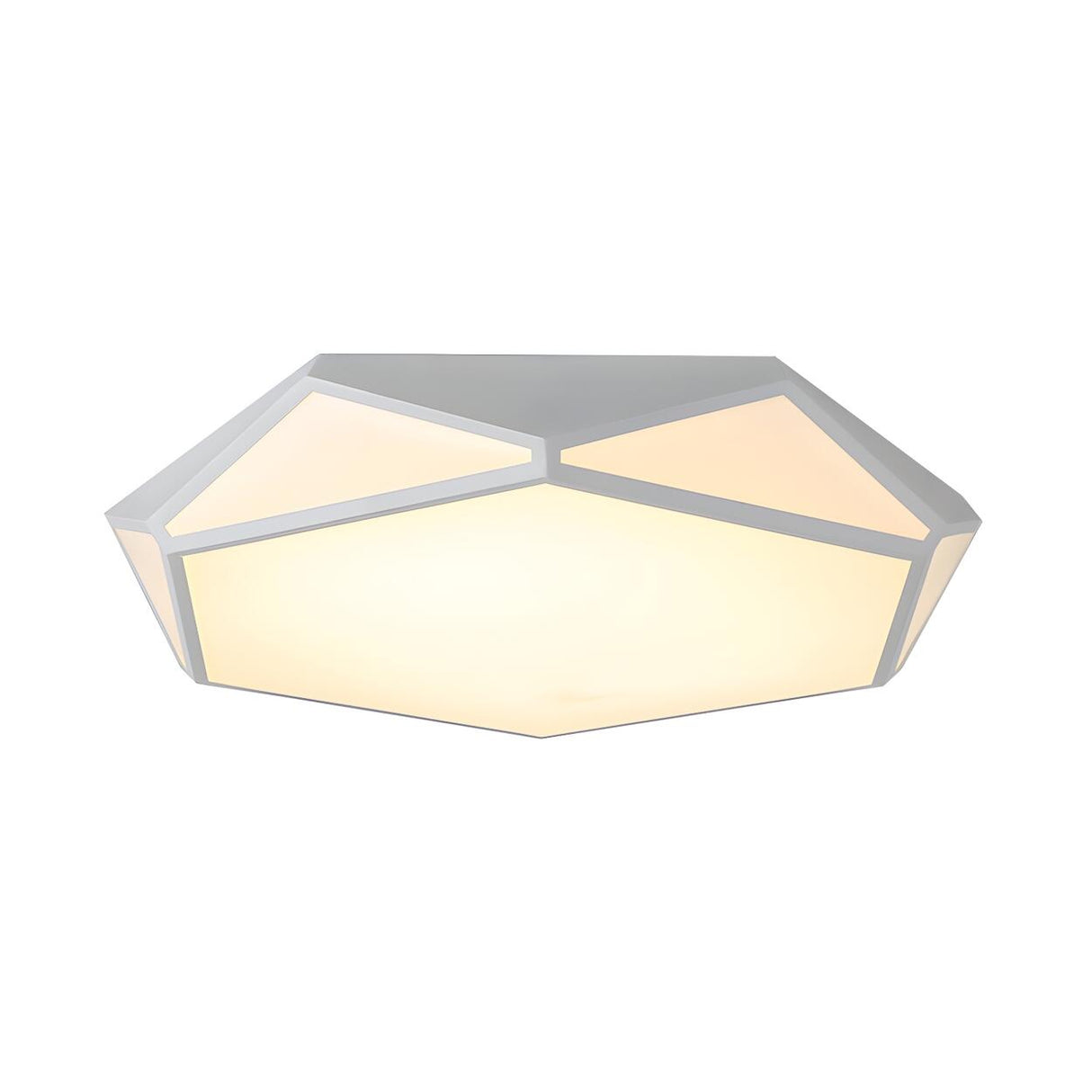 Stylish White Polyhedron LED Flush Mount Ceiling Light Image - 4