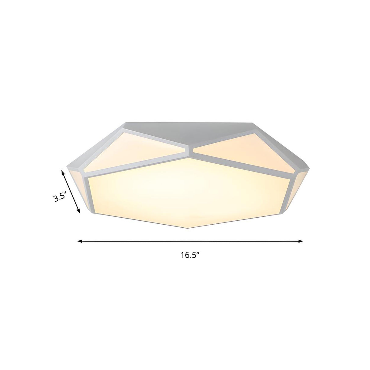 Stylish White Polyhedron LED Flush Mount Ceiling Light Image - 5