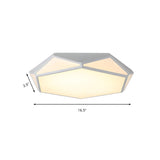 Stylish White Polyhedron LED Flush Mount Ceiling Light Image - 5