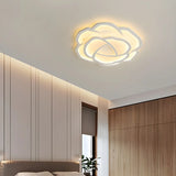 Stylish White Rose Shape LED Flush Mount Ceiling Light Image - 16