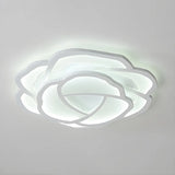 Stylish White Rose Shape LED Flush Mount Ceiling Light Image - 9