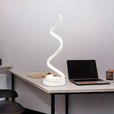 Stylish White Spiral LED Bedroom Night Table Lamp Image - 10