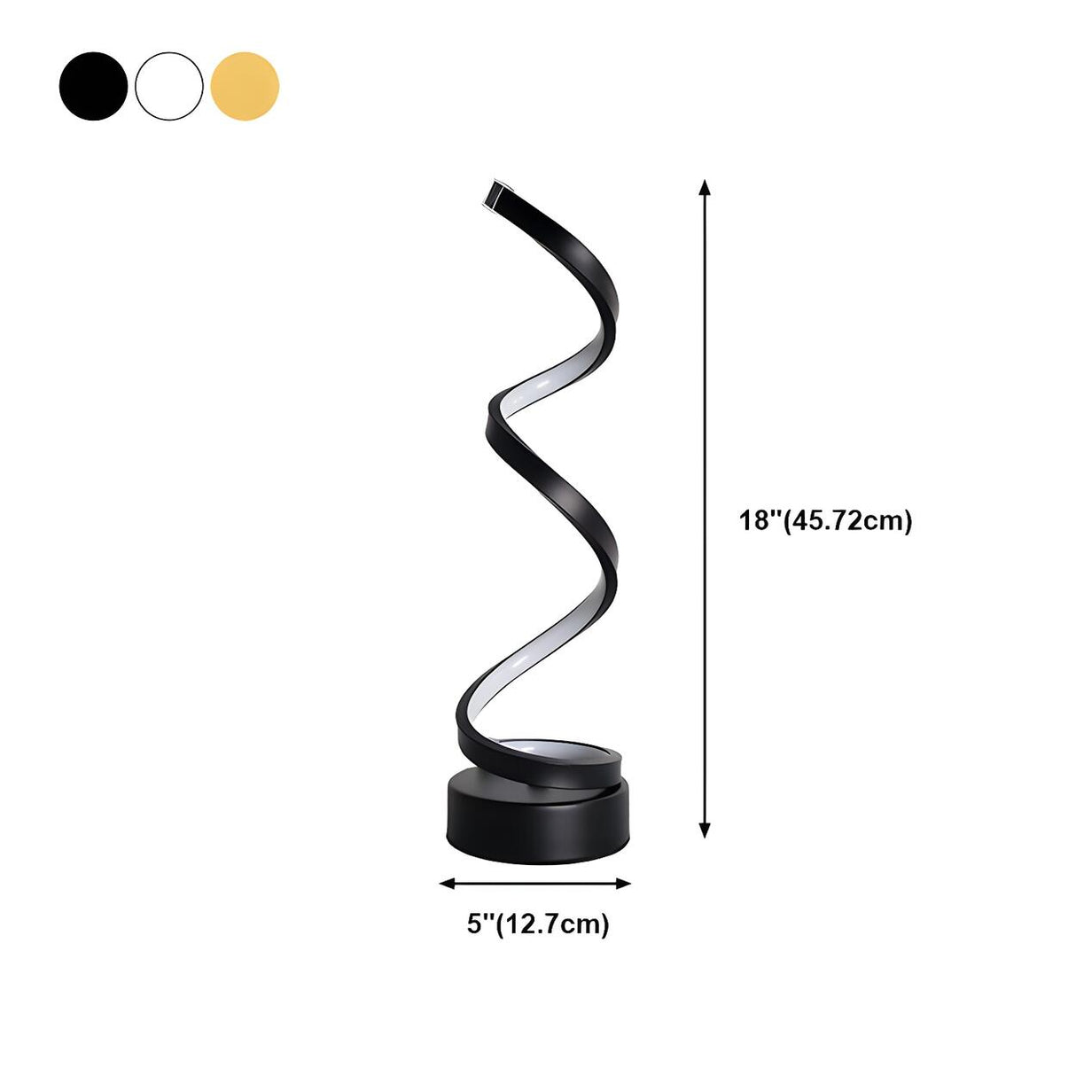 Stylish White Spiral LED Bedroom Night Table Lamp 