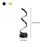 Stylish White Spiral LED Bedroom Night Table Lamp #size