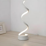 Stylish White Spiral LED Bedroom Night Table Lamp Image - 3