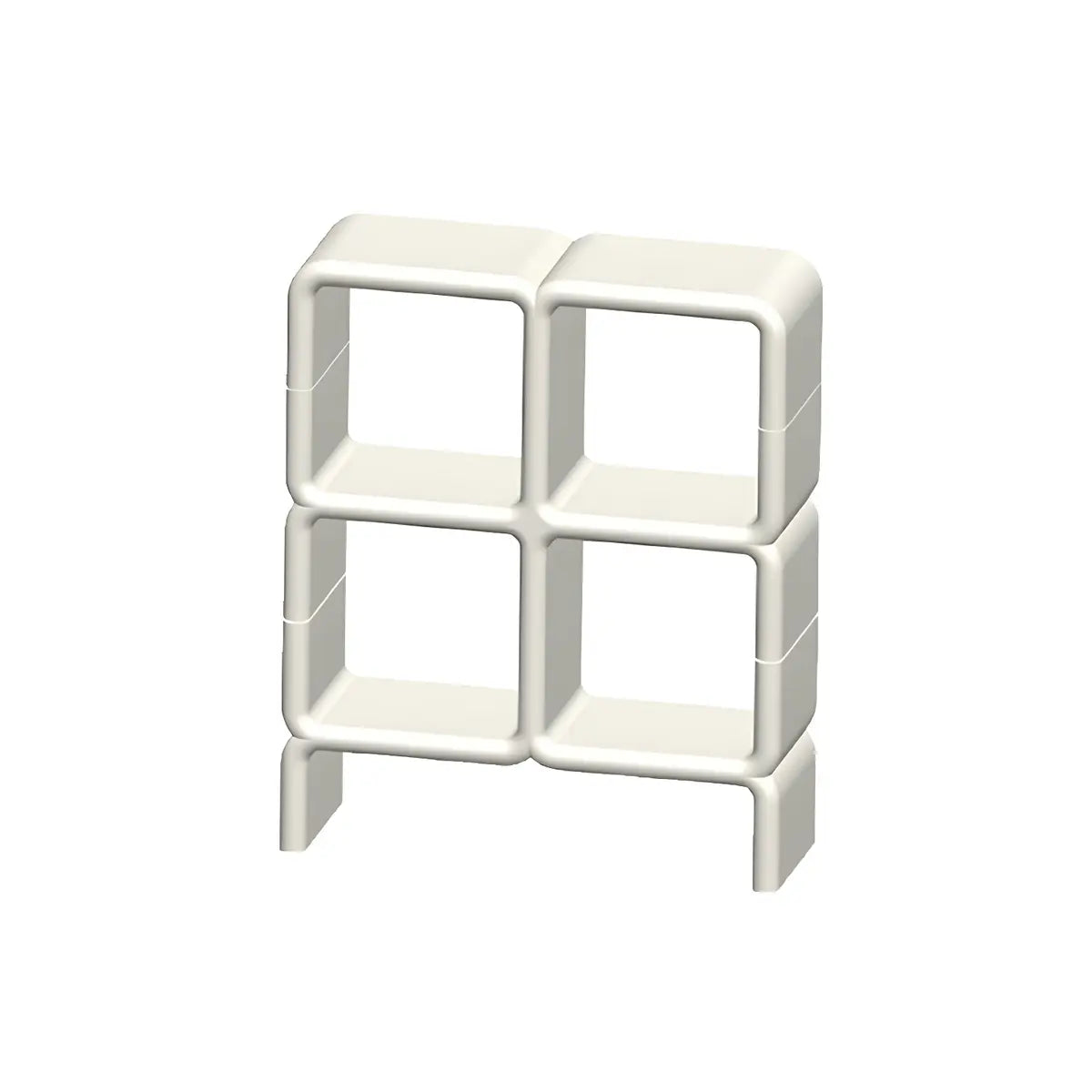 Stylish White Square Open Storage Curio Display Cabinet Image - 13