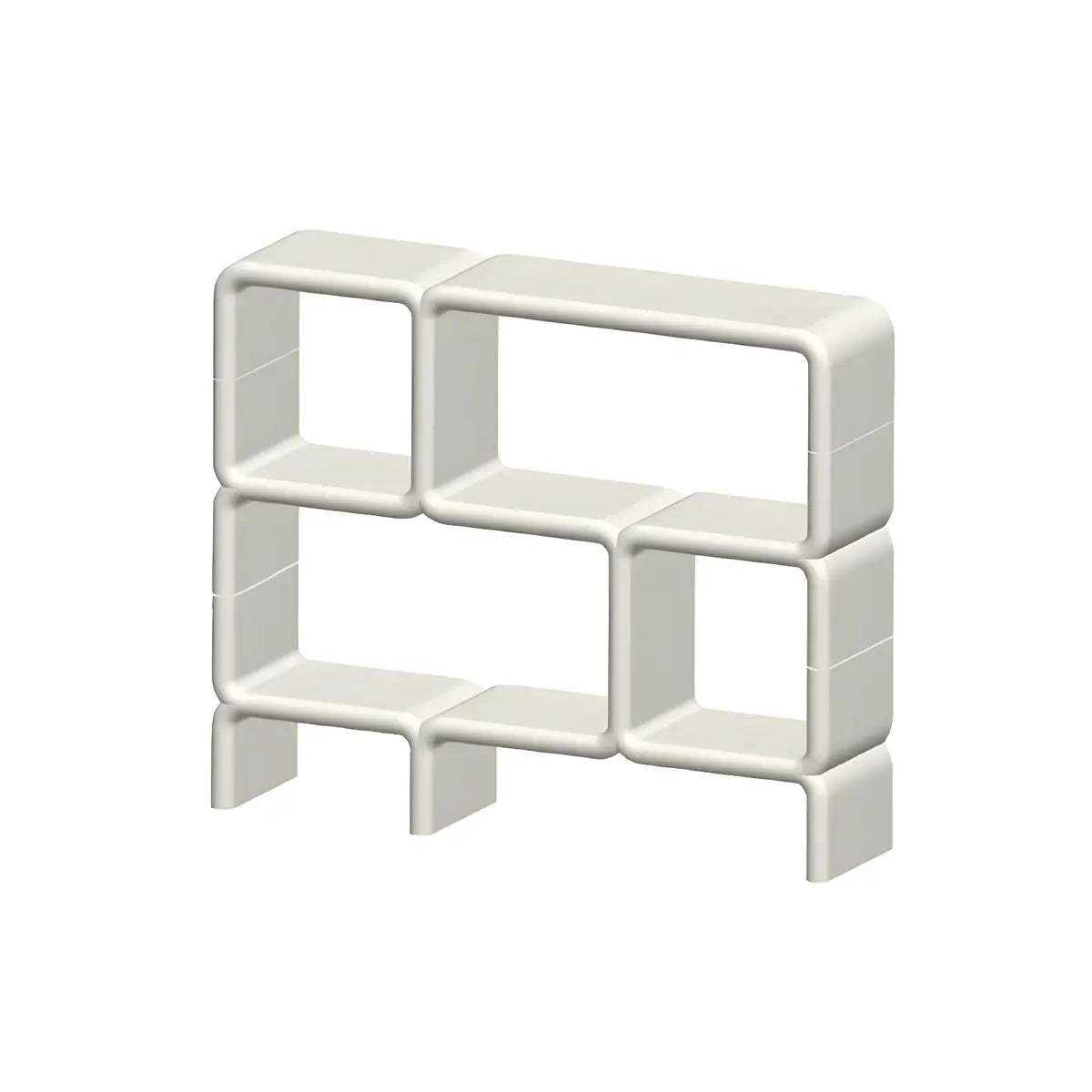 Stylish White Square Open Storage Curio Display Cabinet Image - 16