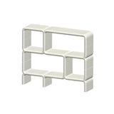 Stylish White Square Open Storage Curio Display Cabinet Image - 16