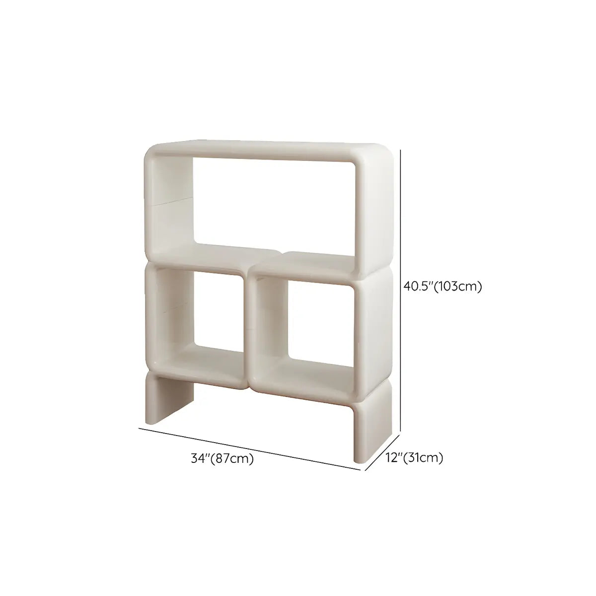 Stylish White Square Open Storage Curio Display Cabinet Image - 24