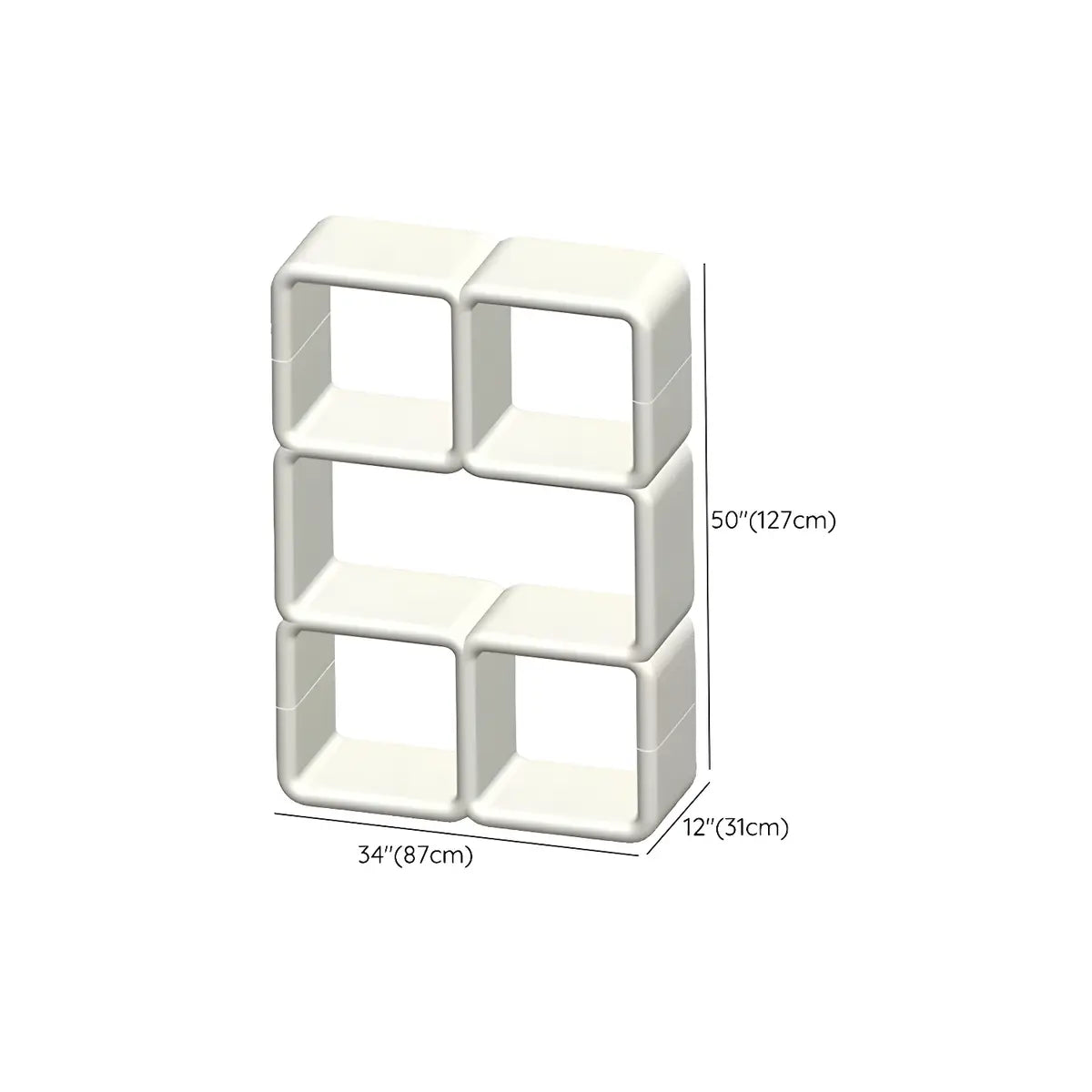 Stylish White Square Open Storage Curio Display Cabinet Image - 25