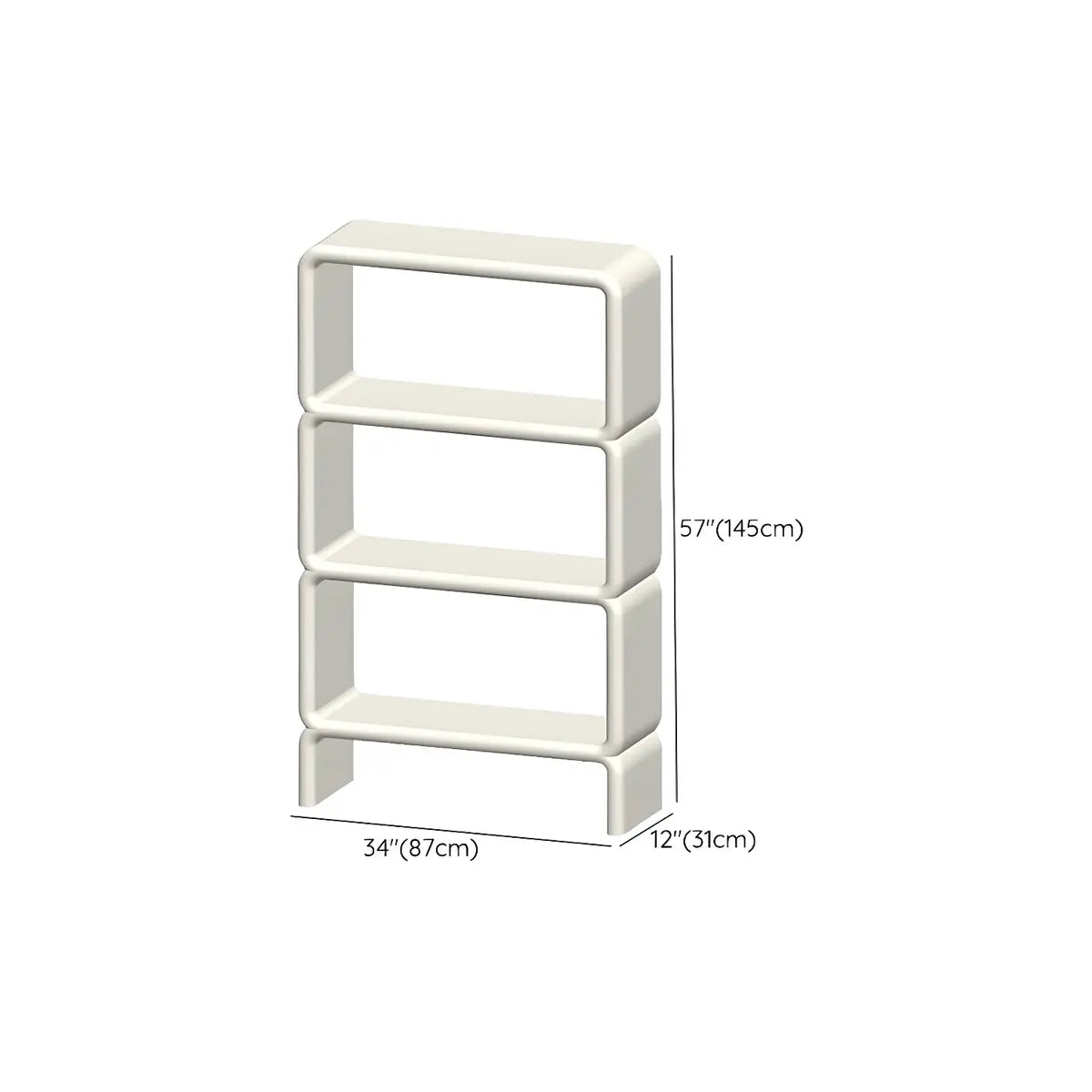 Stylish White Square Open Storage Curio Display Cabinet Image - 26