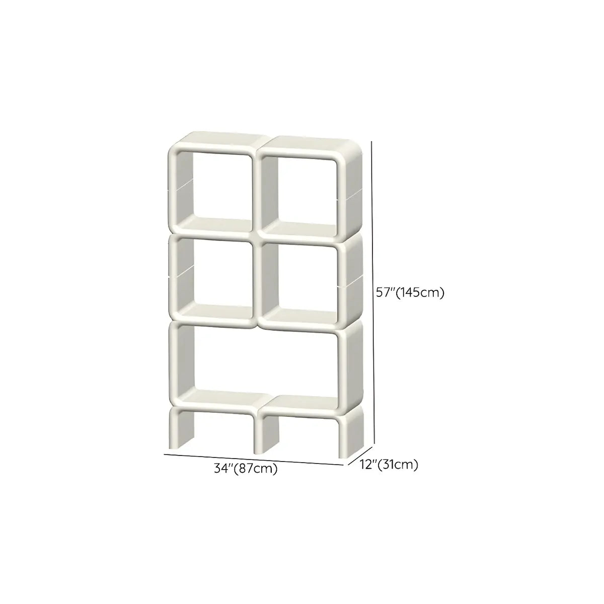 Stylish White Square Open Storage Curio Display Cabinet Image - 27