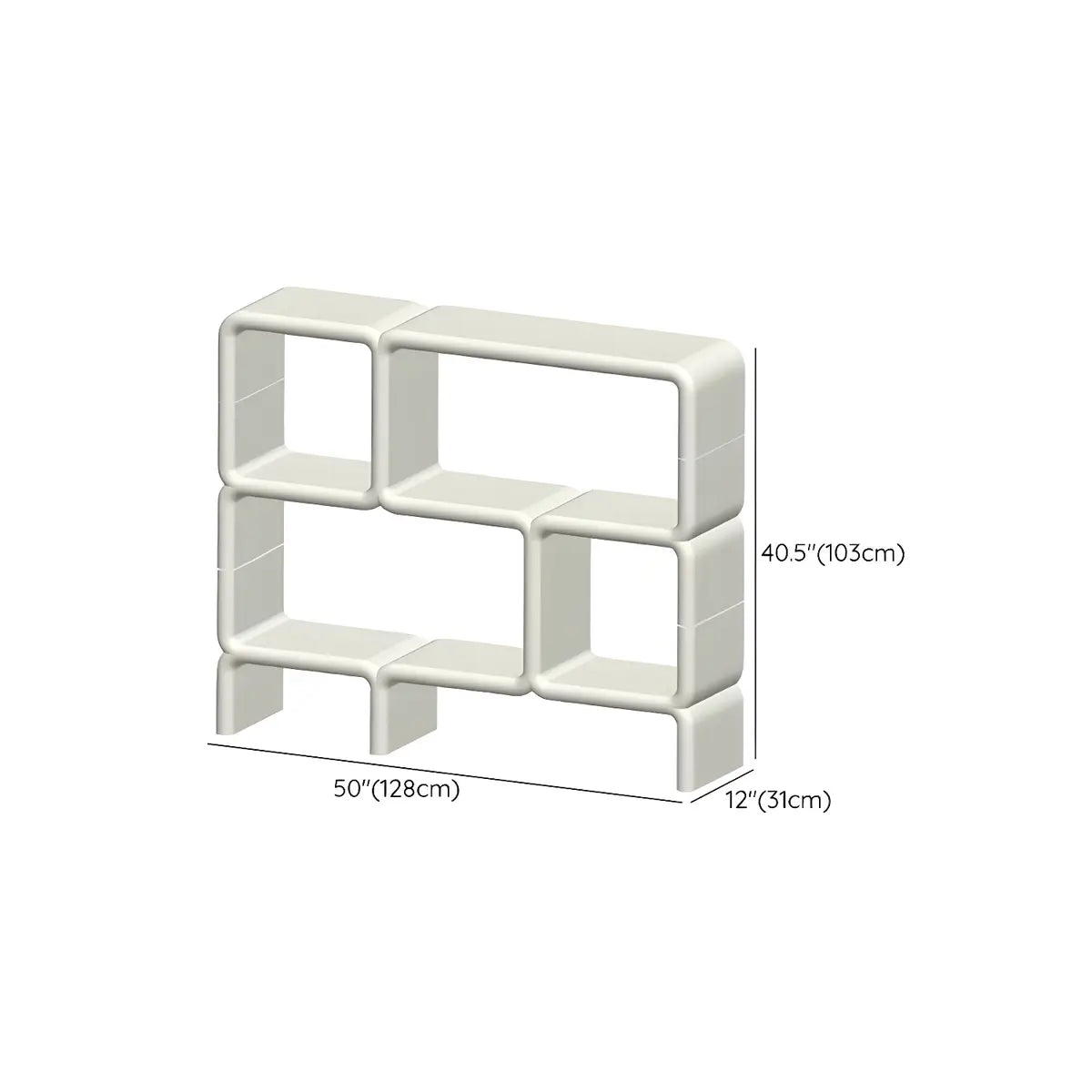 Stylish White Square Open Storage Curio Display Cabinet Image - 28