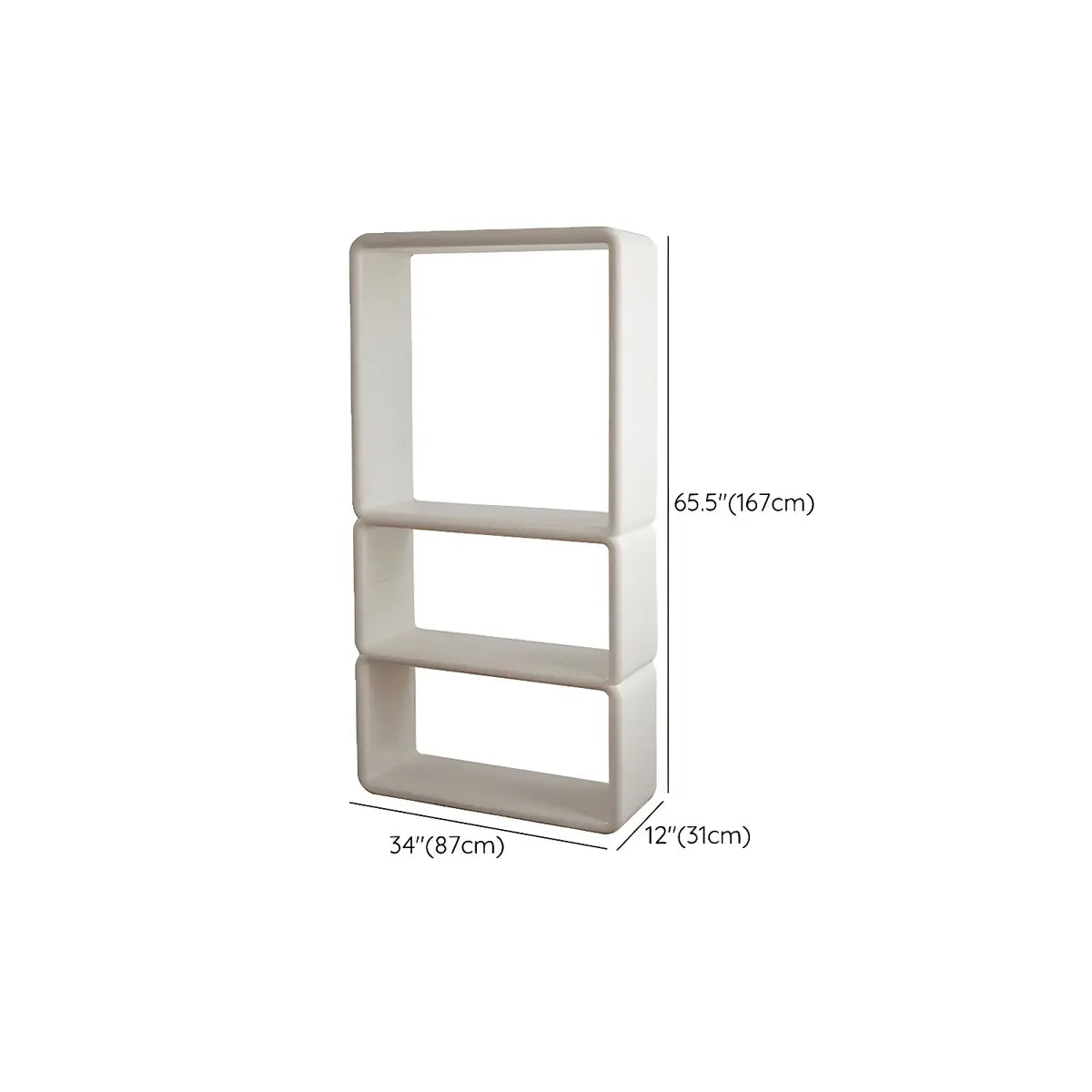 Stylish White Square Open Storage Curio Display Cabinet Image - 29