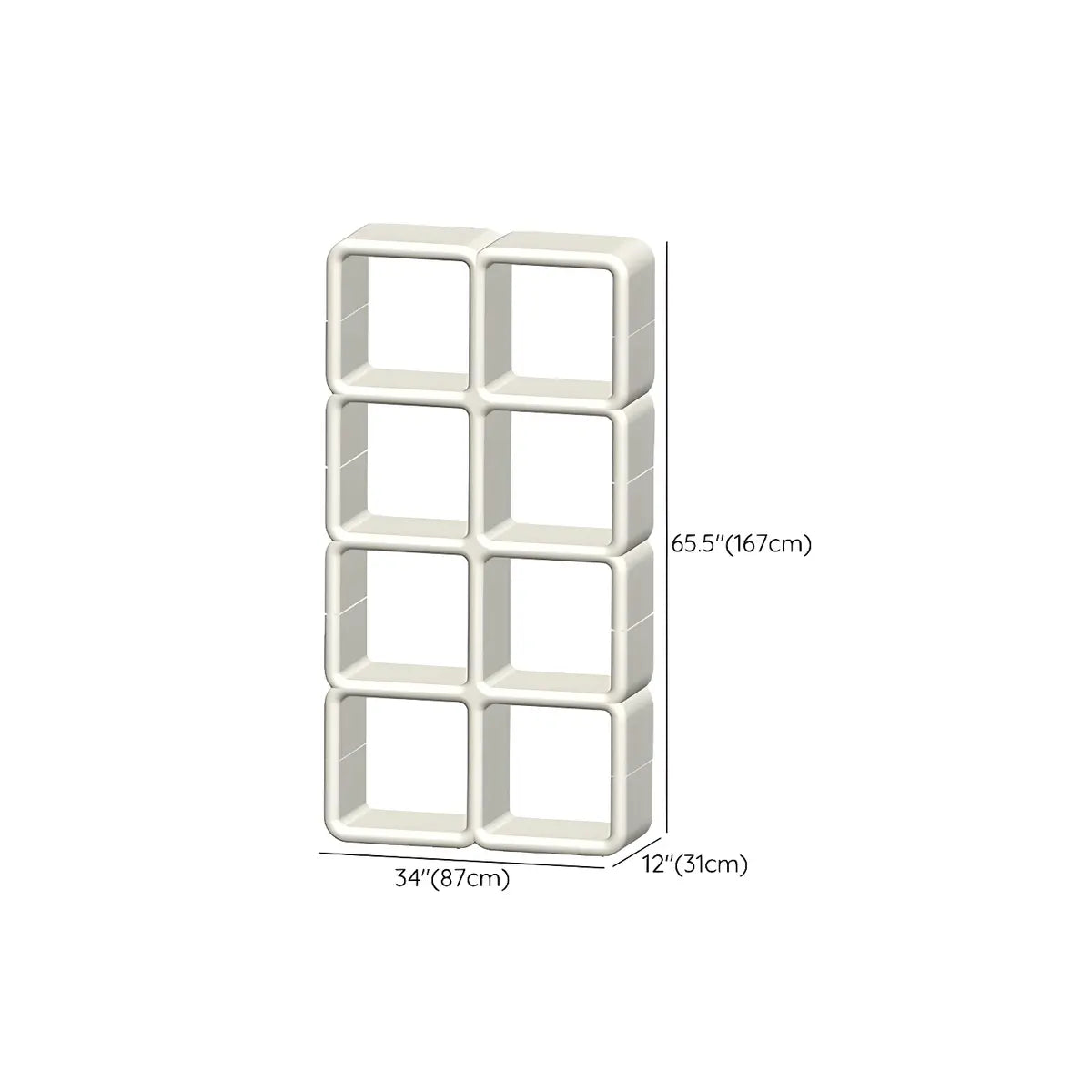 Stylish White Square Open Storage Curio Display Cabinet Image - 30