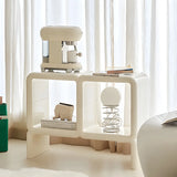 Stylish White Square Open Storage Curio Display Cabinet Image - 4