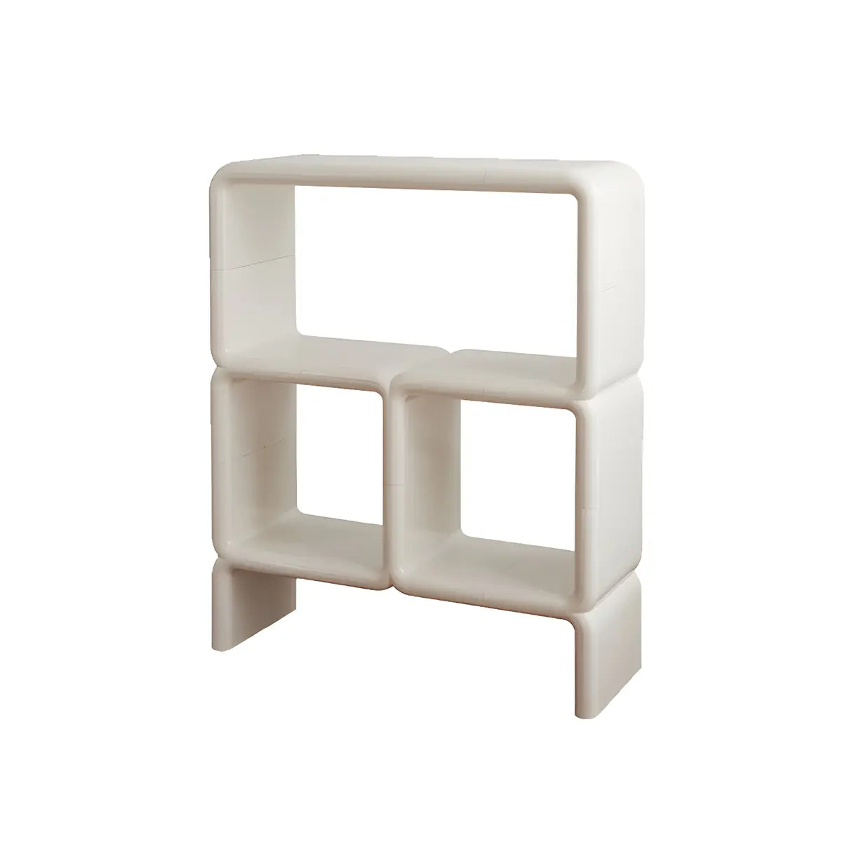 Stylish White Square Open Storage Curio Display Cabinet Image - 7