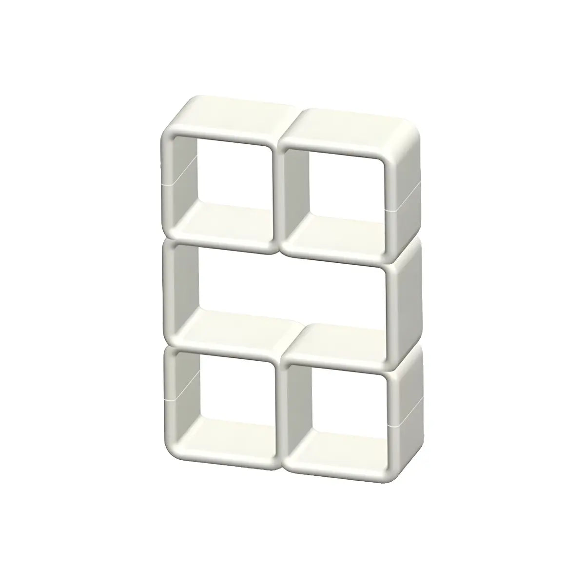 Stylish White Square Open Storage Curio Display Cabinet Image - 9