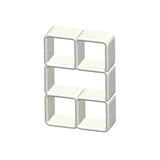 Stylish White Square Open Storage Curio Display Cabinet Image - 9