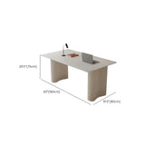 Stylish White Stone Rectangle Steel Base Writing Desk Image - 12