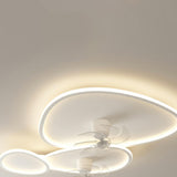 Stylish White Triangular Ceiling Fan with LED Light Image - 13