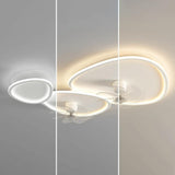 Stylish White Triangular Ceiling Fan with LED Light Image - 14