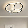 Stylish White Triangular Ceiling Fan with LED Light Image - 6