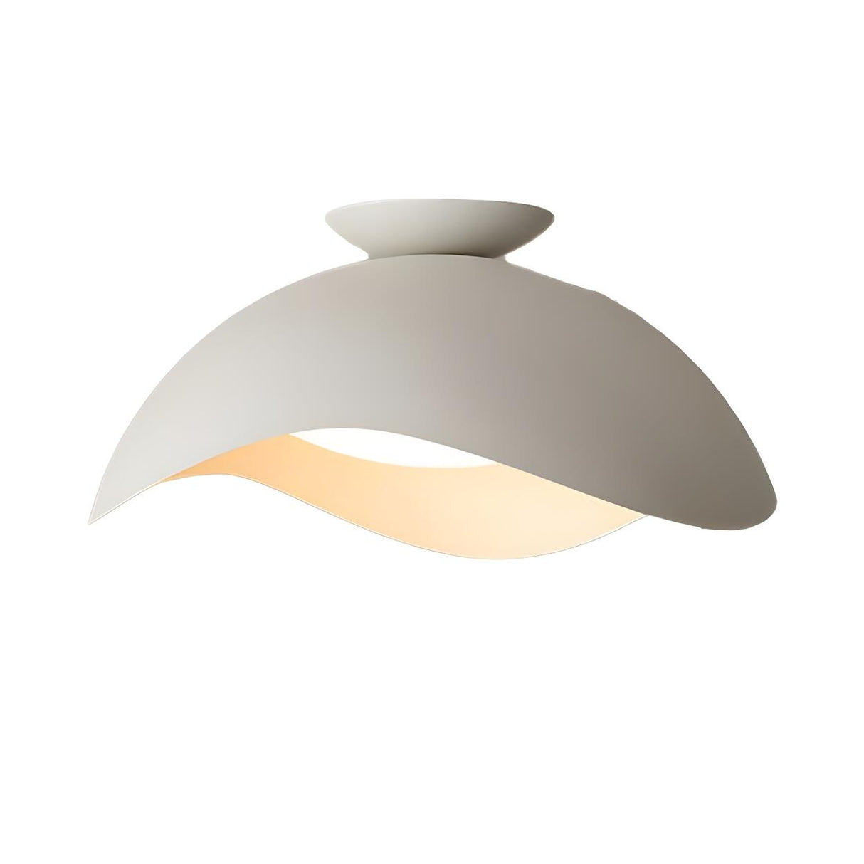 Stylish White Wave Dome LED Flush Mount Ceiling Light Image - 6