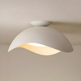 Stylish White Wave Dome LED Flush Mount Ceiling Light Image - 8