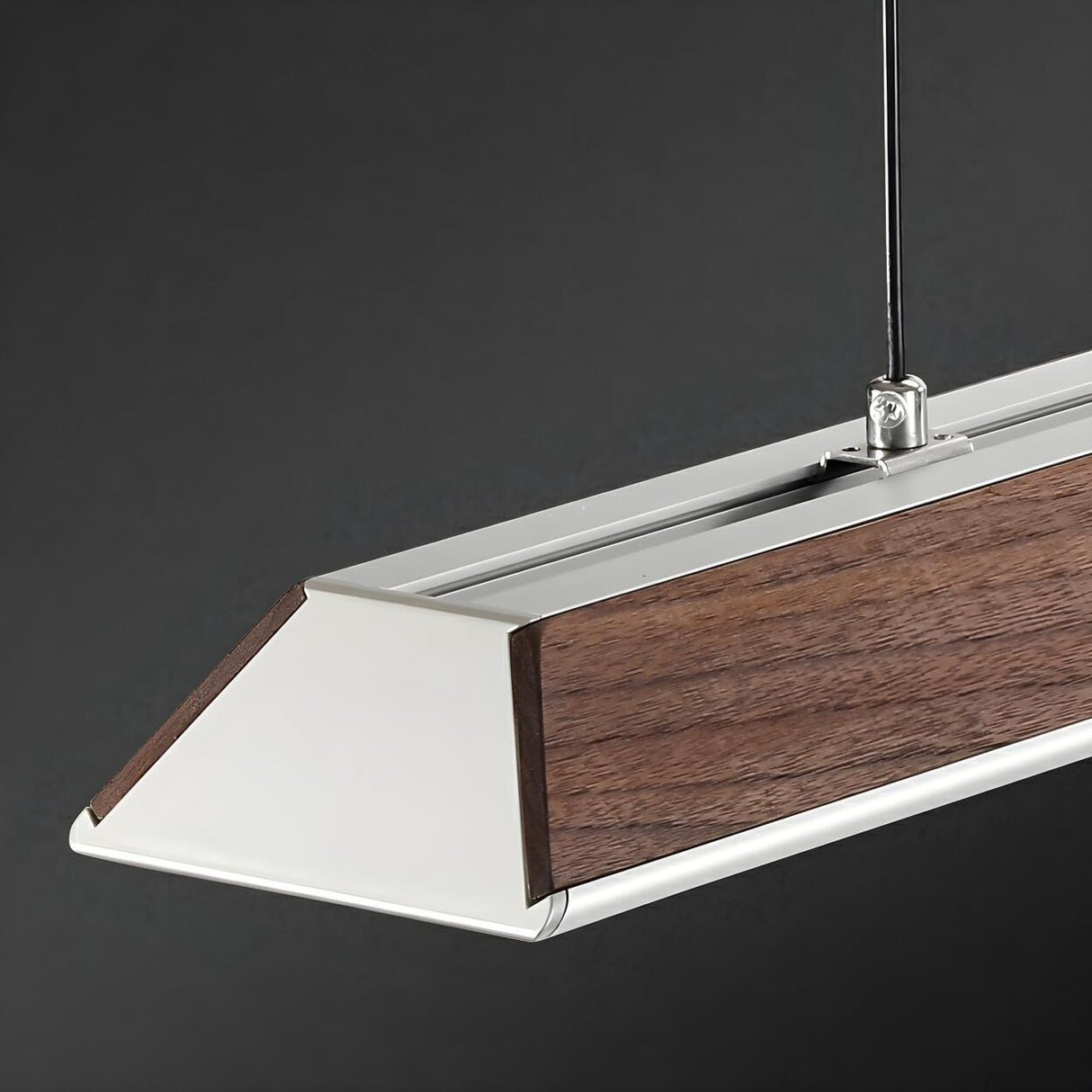 Stylish Wooden Linear Adjustable Island Pendant Light Image - 12