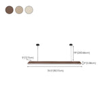 Stylish Wooden Linear Adjustable Island Pendant Light #size