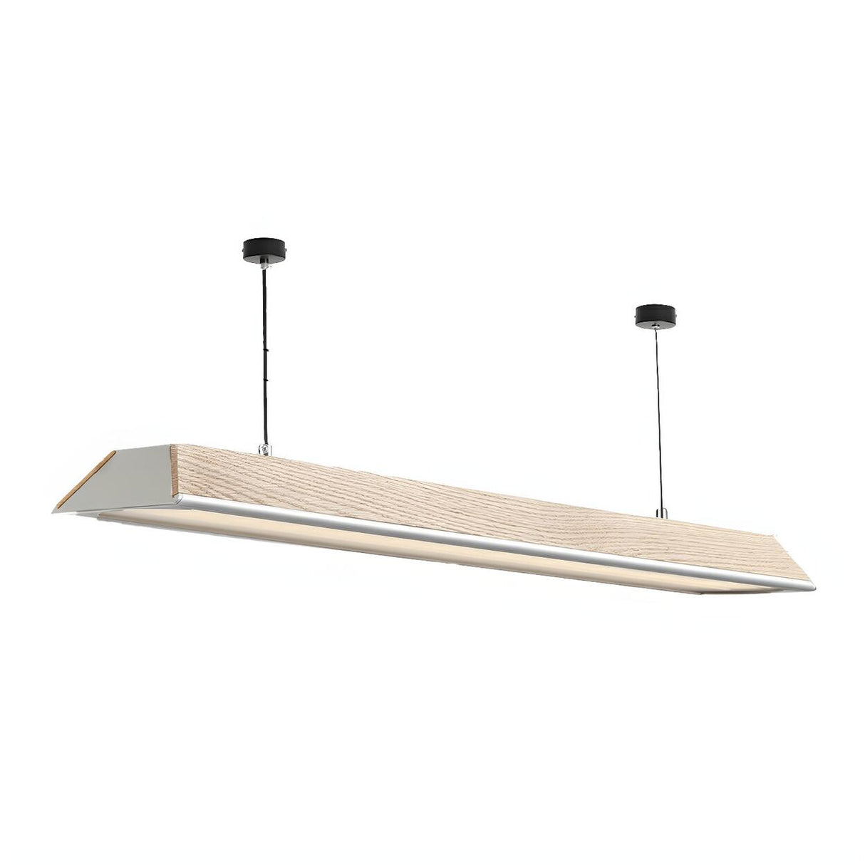 Stylish Wooden Linear Adjustable Island Pendant Light Image - 9