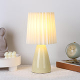 Stylish Yellow Tapered Base Pillar Shade Table Lamp Image - 2