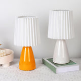 Stylish Yellow Tapered Base Pillar Shade Table Lamp Image - 3