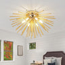 Sunburst Gold Semi-Flush Mount Ceiling Lamp 6-Light Image - 1