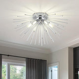 Sunburst Gold Semi-Flush Mount Ceiling Lamp 6-Light Image - 2