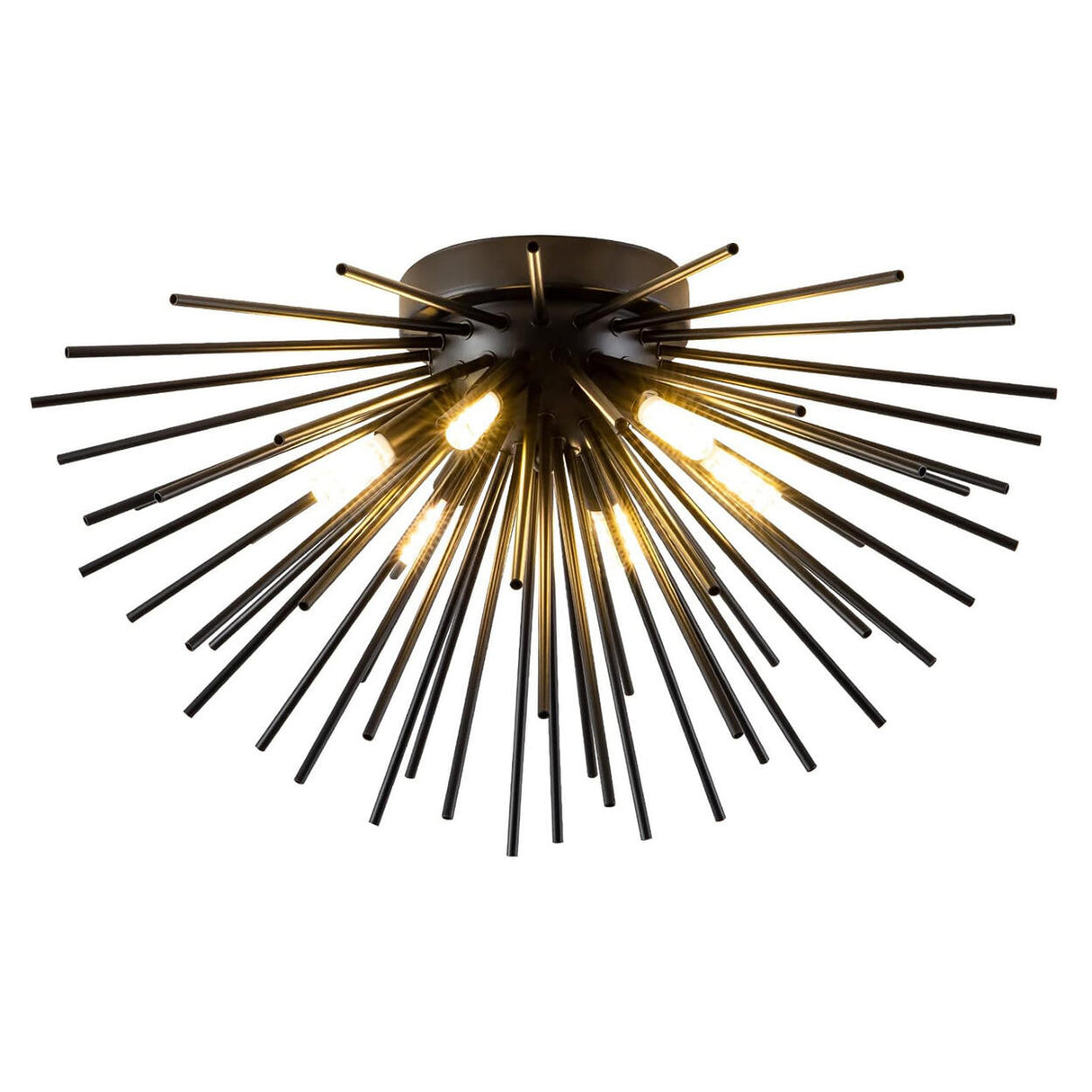 Sunburst Gold Semi-Flush Mount Ceiling Lamp 6-Light Image - 5