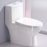 Super Vortex Siphon Flush Efficient Elongated White Toilet Image - 1