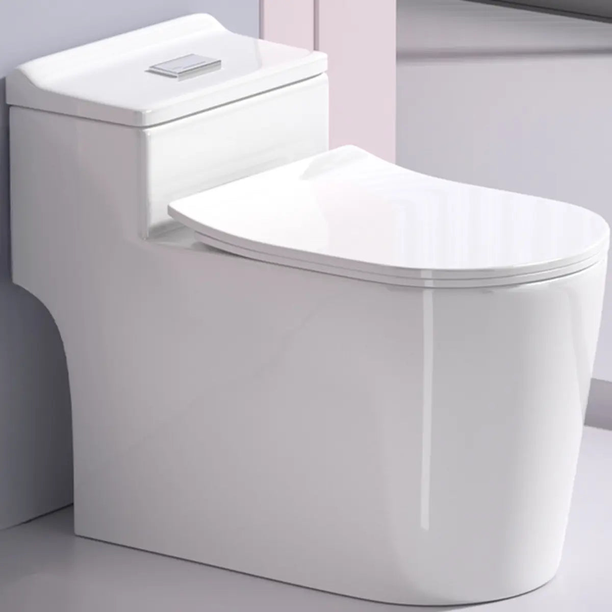 Super Vortex Siphon Flush Efficient Elongated White Toilet Image - 19