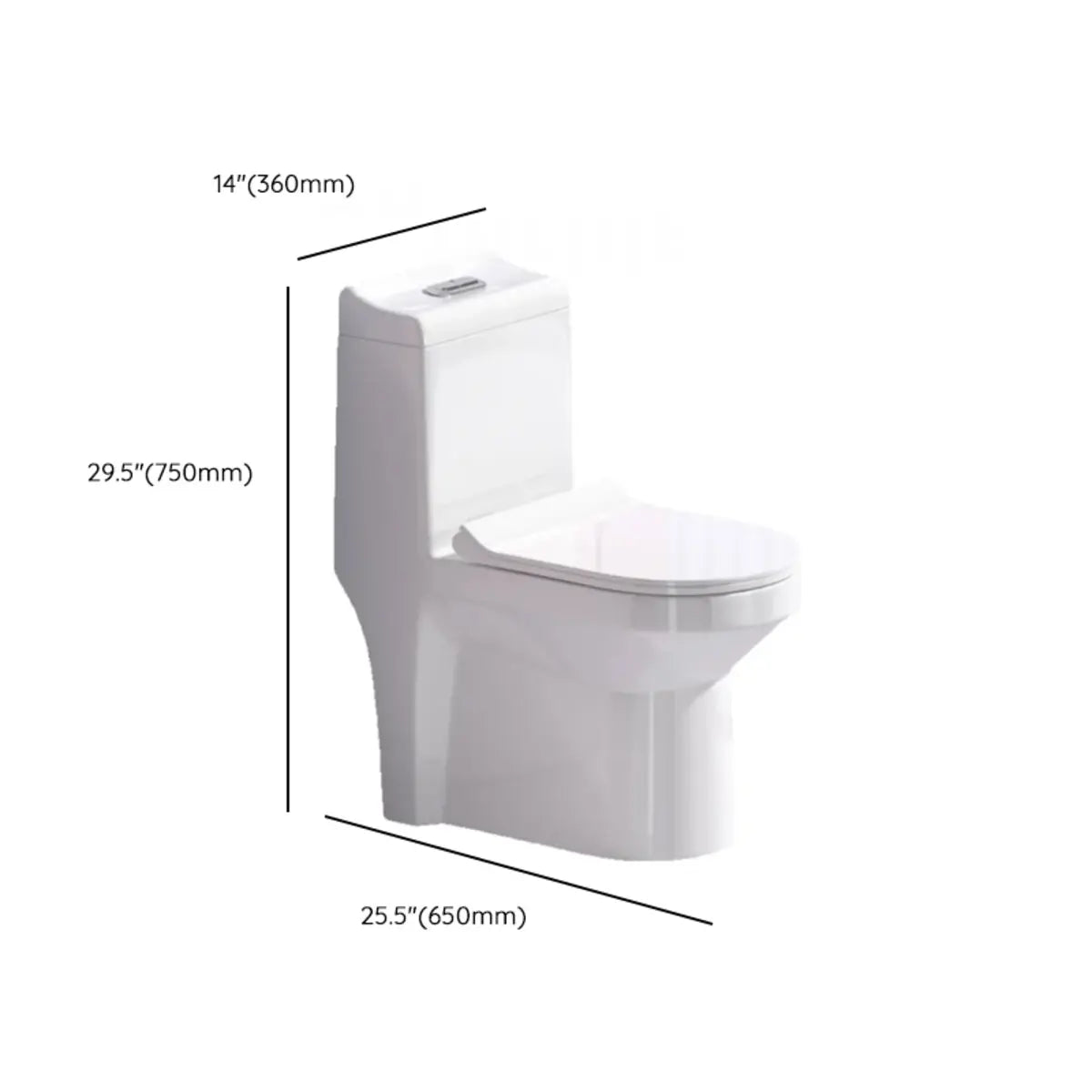 Super Vortex Siphon Flush Efficient Elongated White Toilet 