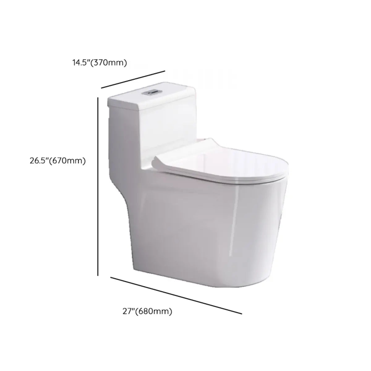 Super Vortex Siphon Flush Efficient Elongated White Toilet Image - 21