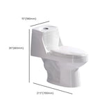 Super Vortex Siphon Flush Efficient Elongated White Toilet Image - 24