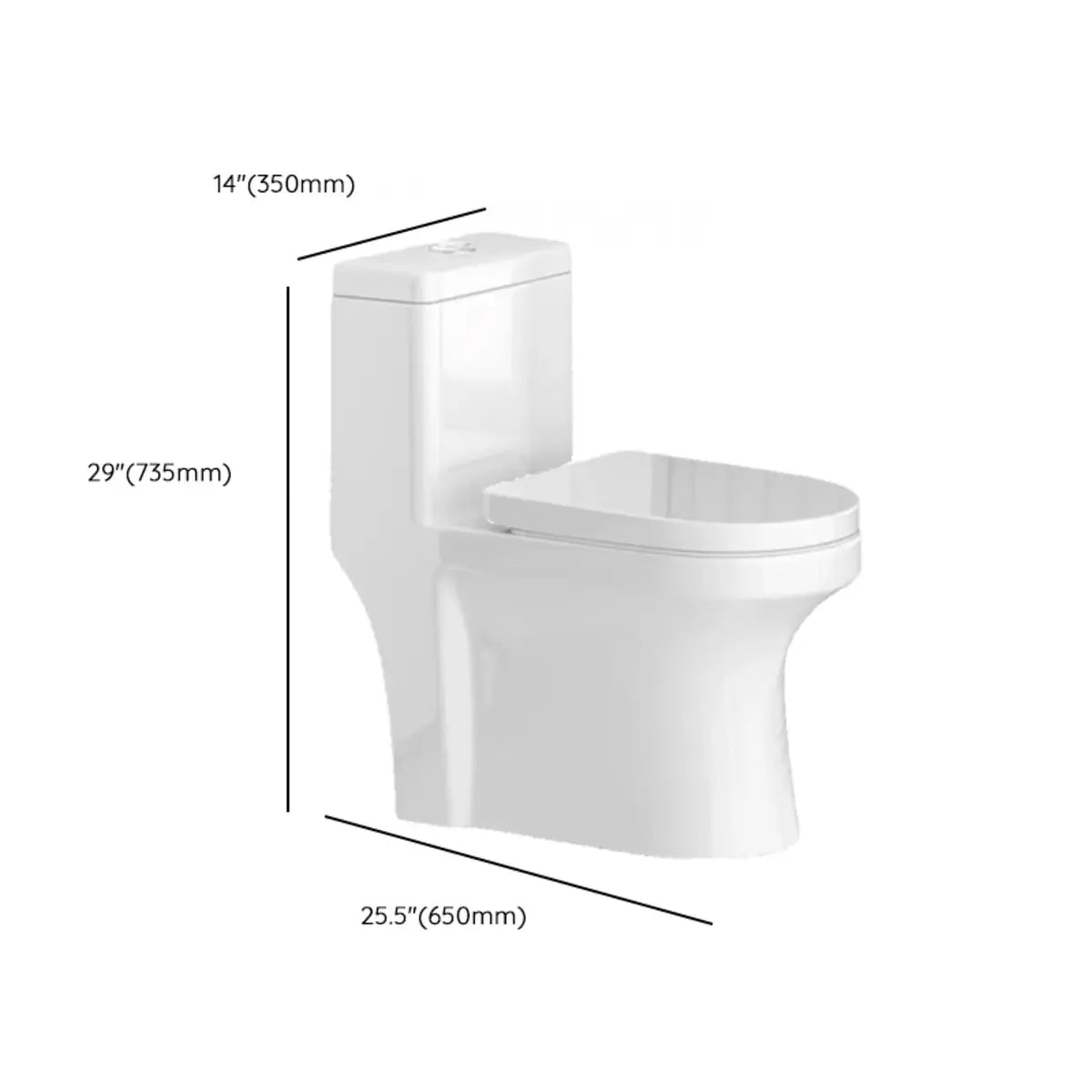 Super Vortex Siphon Flush Efficient Elongated White Toilet Image - 25