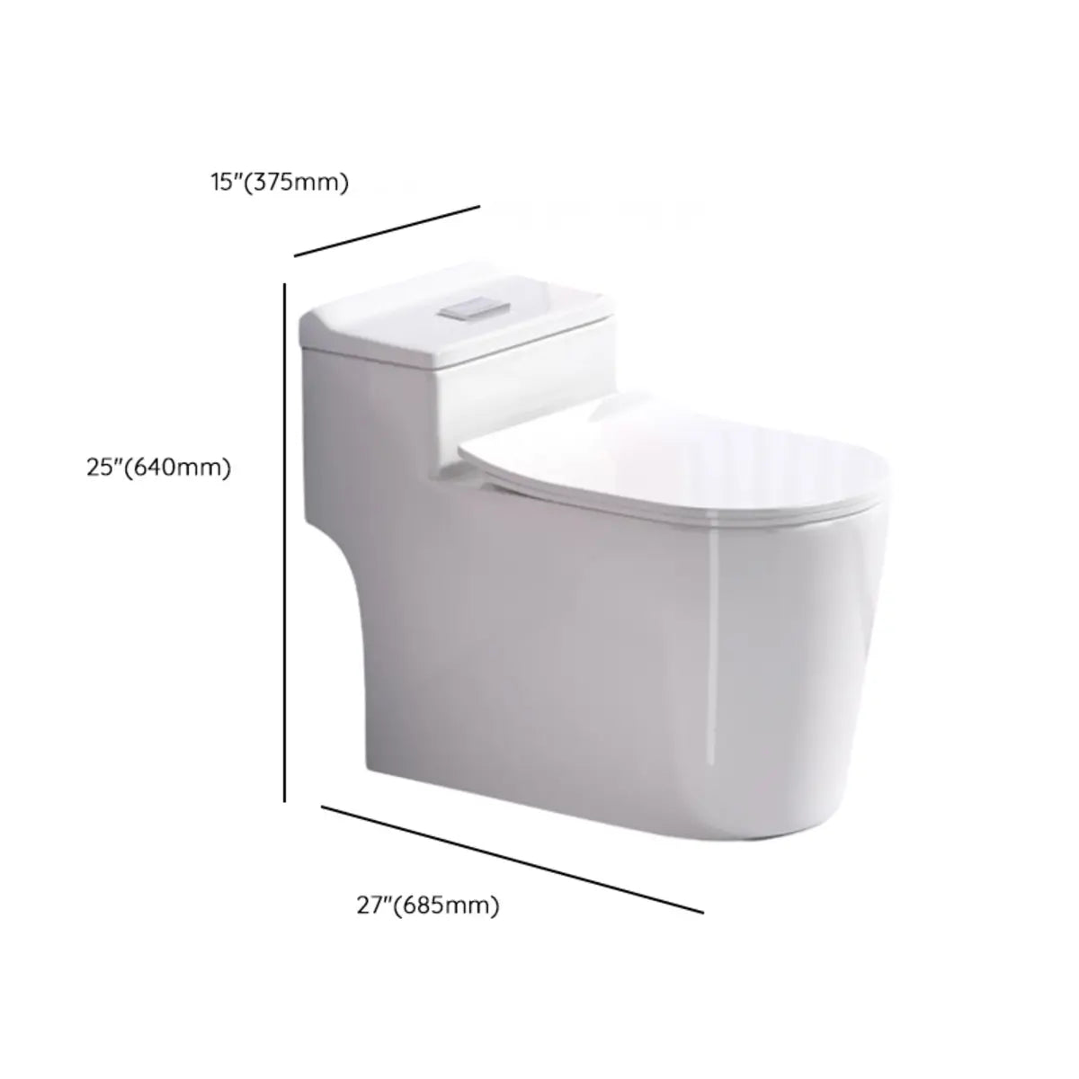 Super Vortex Siphon Flush Efficient Elongated White Toilet Image - 26